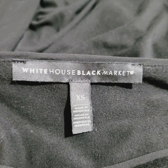 White House Black Market Black Tunic Top Beaded Detail Sleeves Women's Size XS - Picture 8 of 9